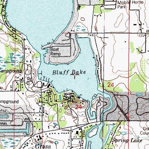Topographic Map of Bluff Lake, IL