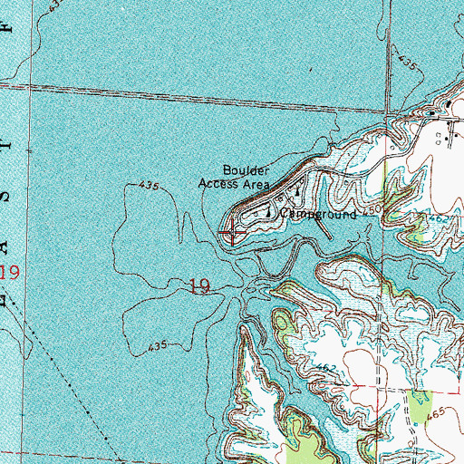 Topographic Map of Boulder Access Area, IL