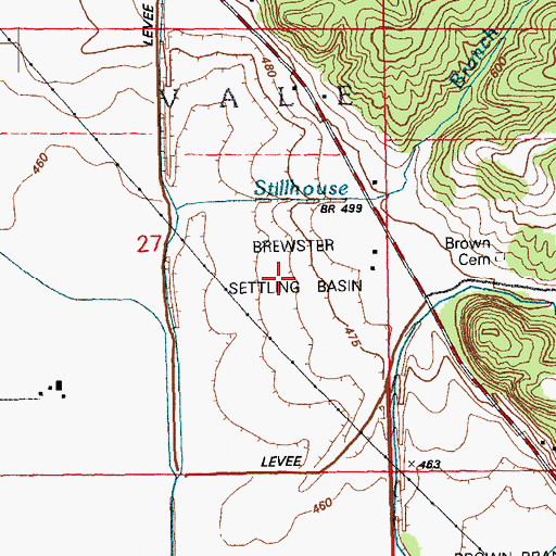 Topographic Map of Brewster Settling Basin, IL