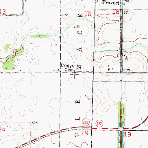 Topographic Map of Briggs Cemetery, IL