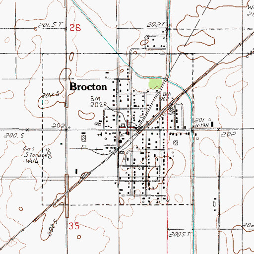 Topographic Map of Brocton, IL