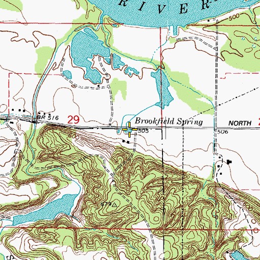 Topographic Map of Brookfield Spring, IL