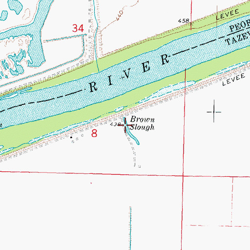 Topographic Map of Brown Slough, IL