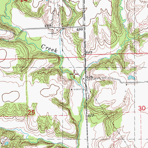Topographic Map of Brunk Creek, IL