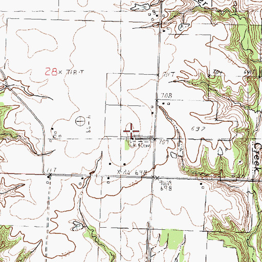 Topographic Map of Brunswick School (historical), IL