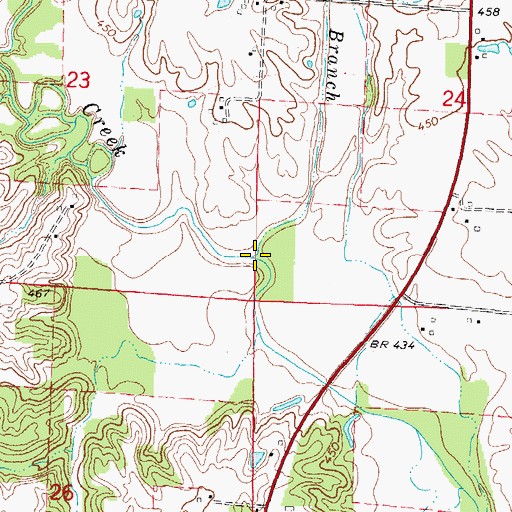 Topographic Map of Brush Branch, IL