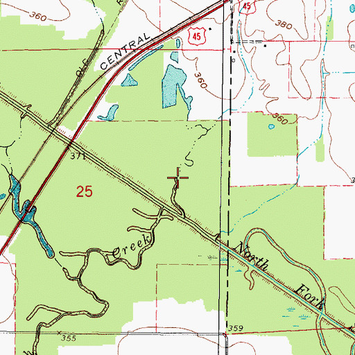 Topographic Map of Brush Creek, IL