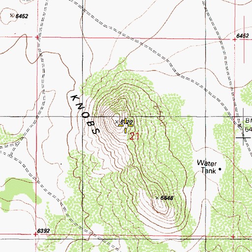 Topographic Map of Double Knobs, AZ