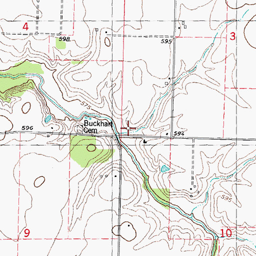 Topographic Map of Buckhart School (historical), IL