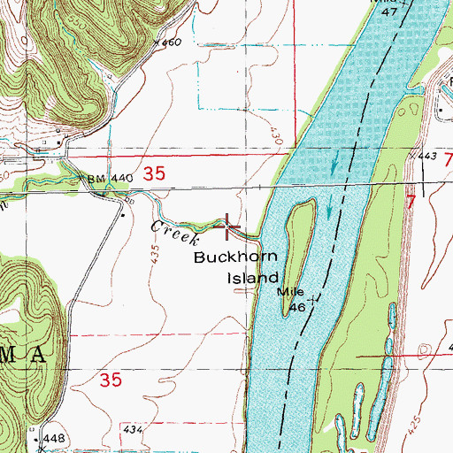 Topographic Map of Buckhorn Creek, IL