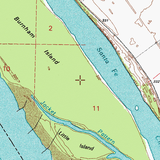 Topographic Map of Burnham Island, IL