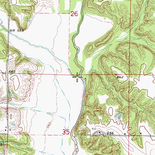 Topographic Map of Caesar Creek, IL