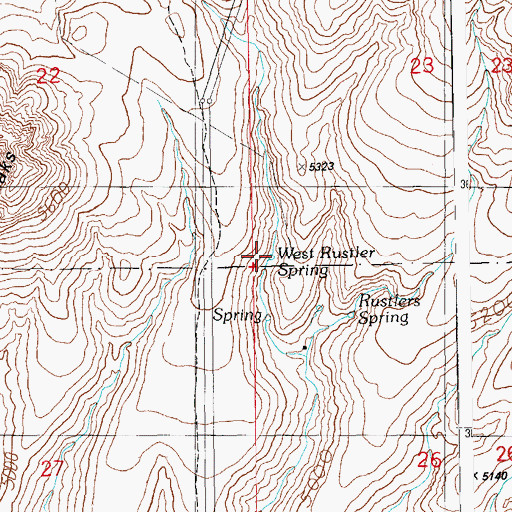 Topographic Map of West Rustler Spring, AZ