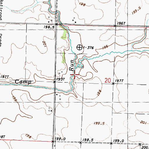 Topographic Map of Camp Creek, IL