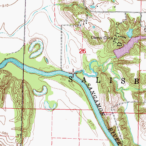 Topographic Map of Cantrall Creek, IL