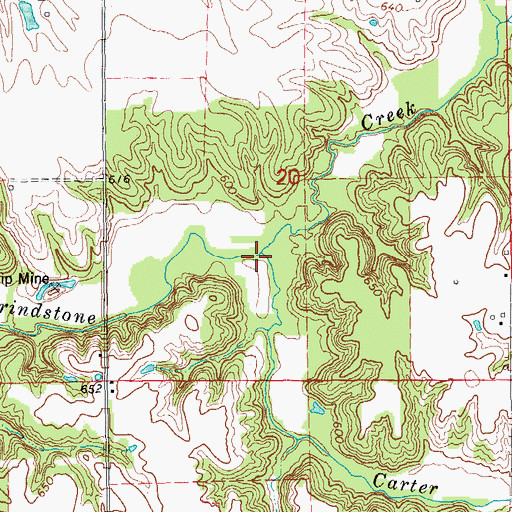Topographic Map of Carter Creek, IL