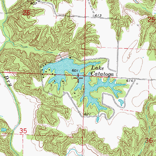 Topographic Map of Lake Catatoga, IL