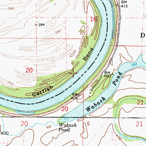 Topographic Map of Catfish Bend, IL