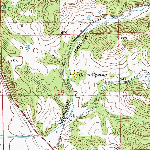Topographic Map of Cave Spring, IL