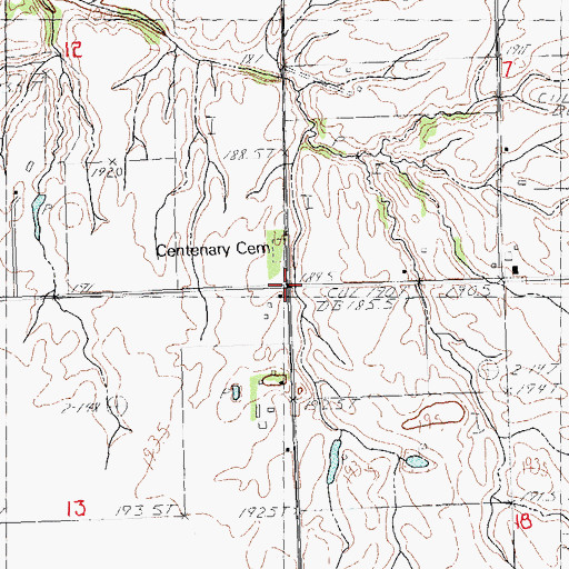 Topographic Map of Centenary Church (historical), IL