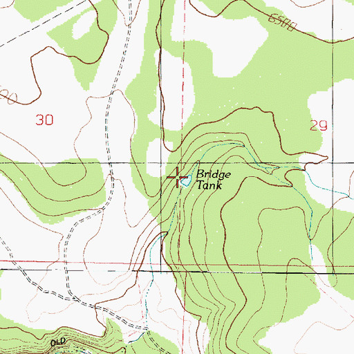 Topographic Map of Bridge Tank, AZ
