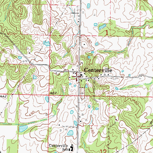 Topographic Map of Centerville, IL