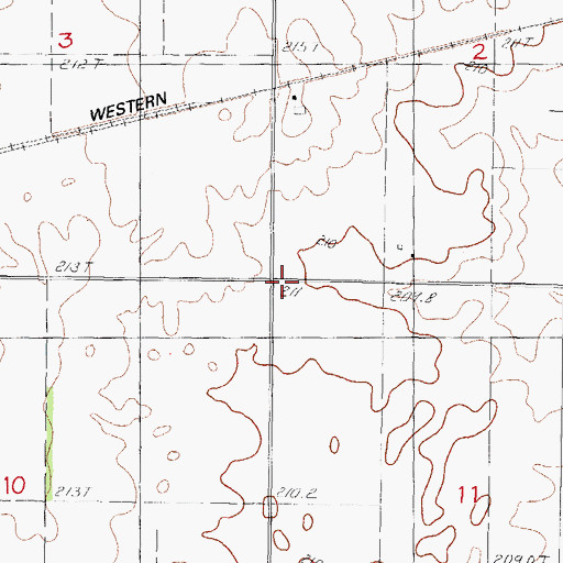 Topographic Map of Chambers School (historical), IL