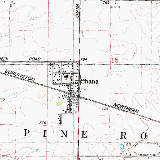 Topographic Map of Chana, IL