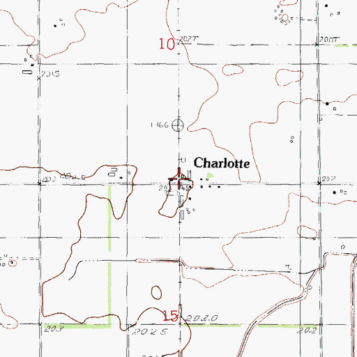 Topographic Map of Charlotte, IL