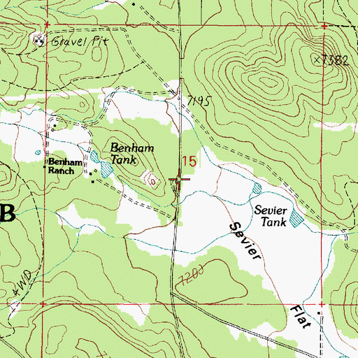 Topographic Map of Benham Snow Play Area, AZ