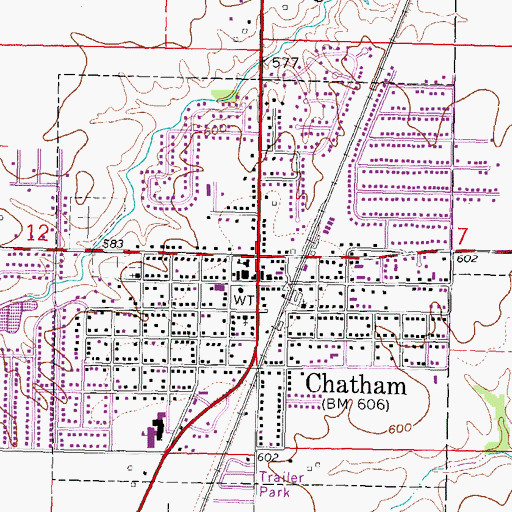 Topographic Map of Chatham, IL