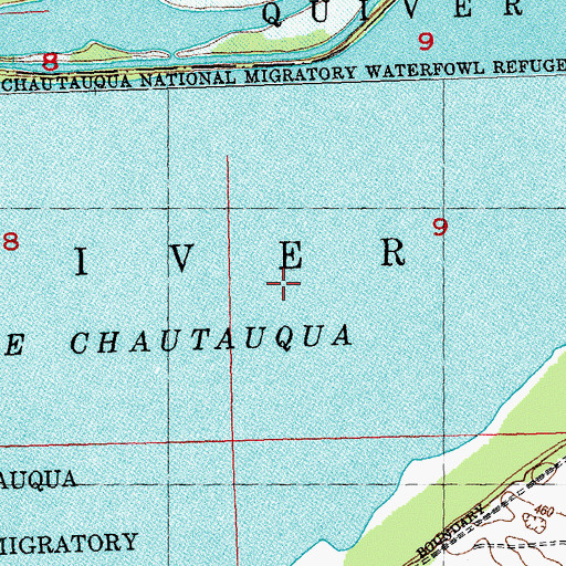 Topographic Map of Lake Chautauqua, IL