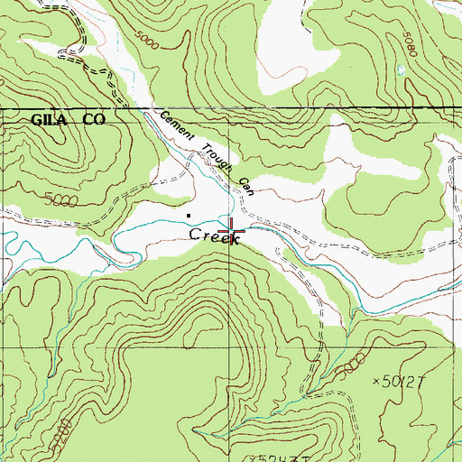 Topographic Map of Cement Trough Canyon, AZ