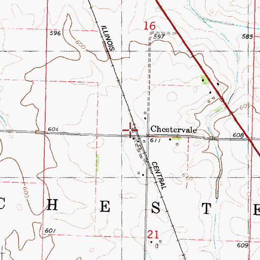 Topographic Map of Chestervale, IL