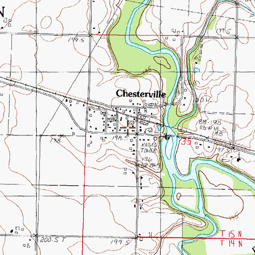 Topographic Map of Chesterville, IL