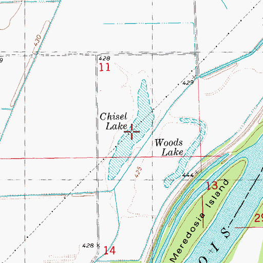 Topographic Map of Chisel Lake, IL