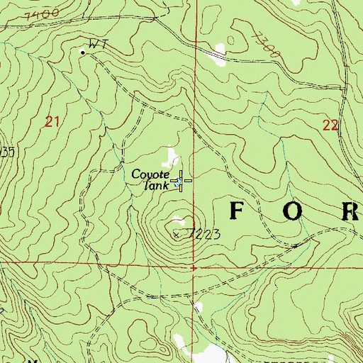 Topographic Map of Coyote Tank, AZ