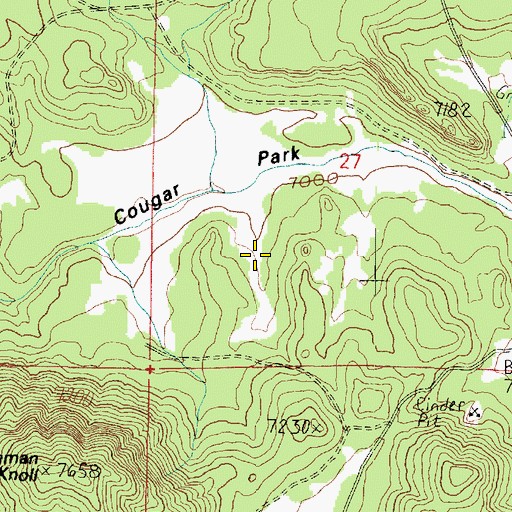 Topographic Map of Cougar Park, AZ