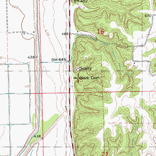 Topographic Map of Clark Cemetery, IL
