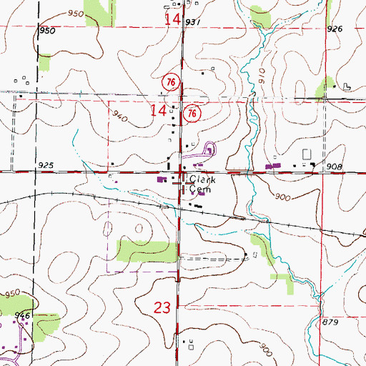 Topographic Map of Clark Cemetery, IL