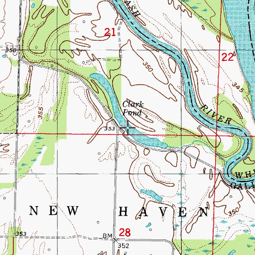 Topographic Map of Clark Pond, IL
