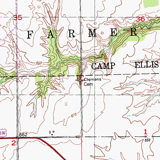 Topographic Map of Dobbins Cemetery, IL