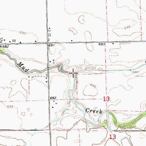 Topographic Map of Cole Creek, IL