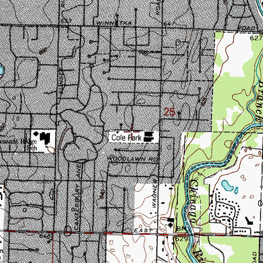Topographic Map of Cole Park, IL