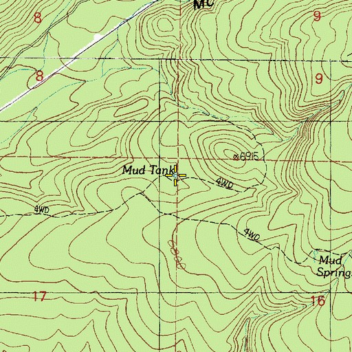 Topographic Map of Mud Tank, AZ