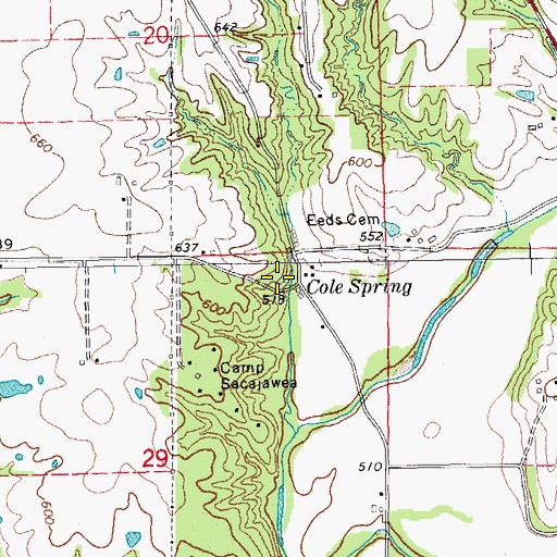 Topographic Map of Cole Spring, IL