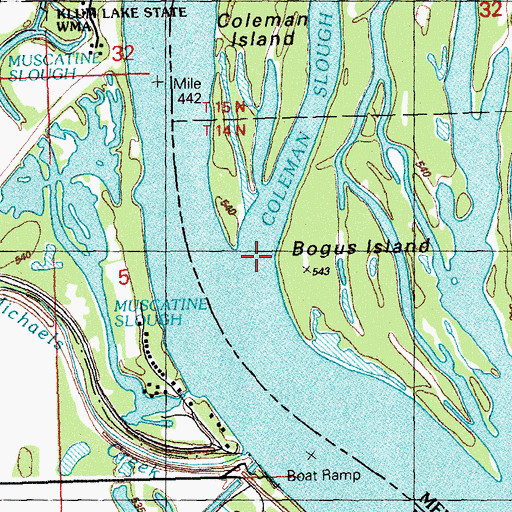 Topographic Map of Coleman Slough, IL