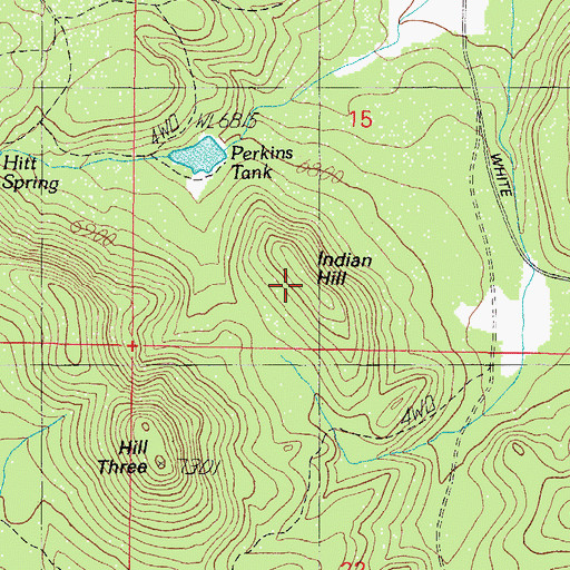 Topographic Map of Indian Hill, AZ