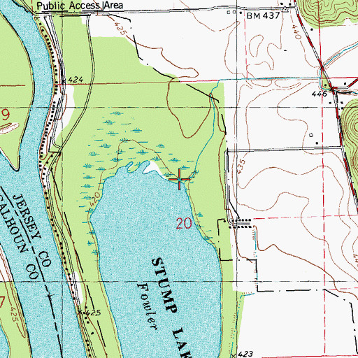 Topographic Map of Coon Creek, IL