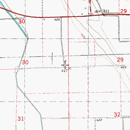 Topographic Map of Coon Island School (historical), IL